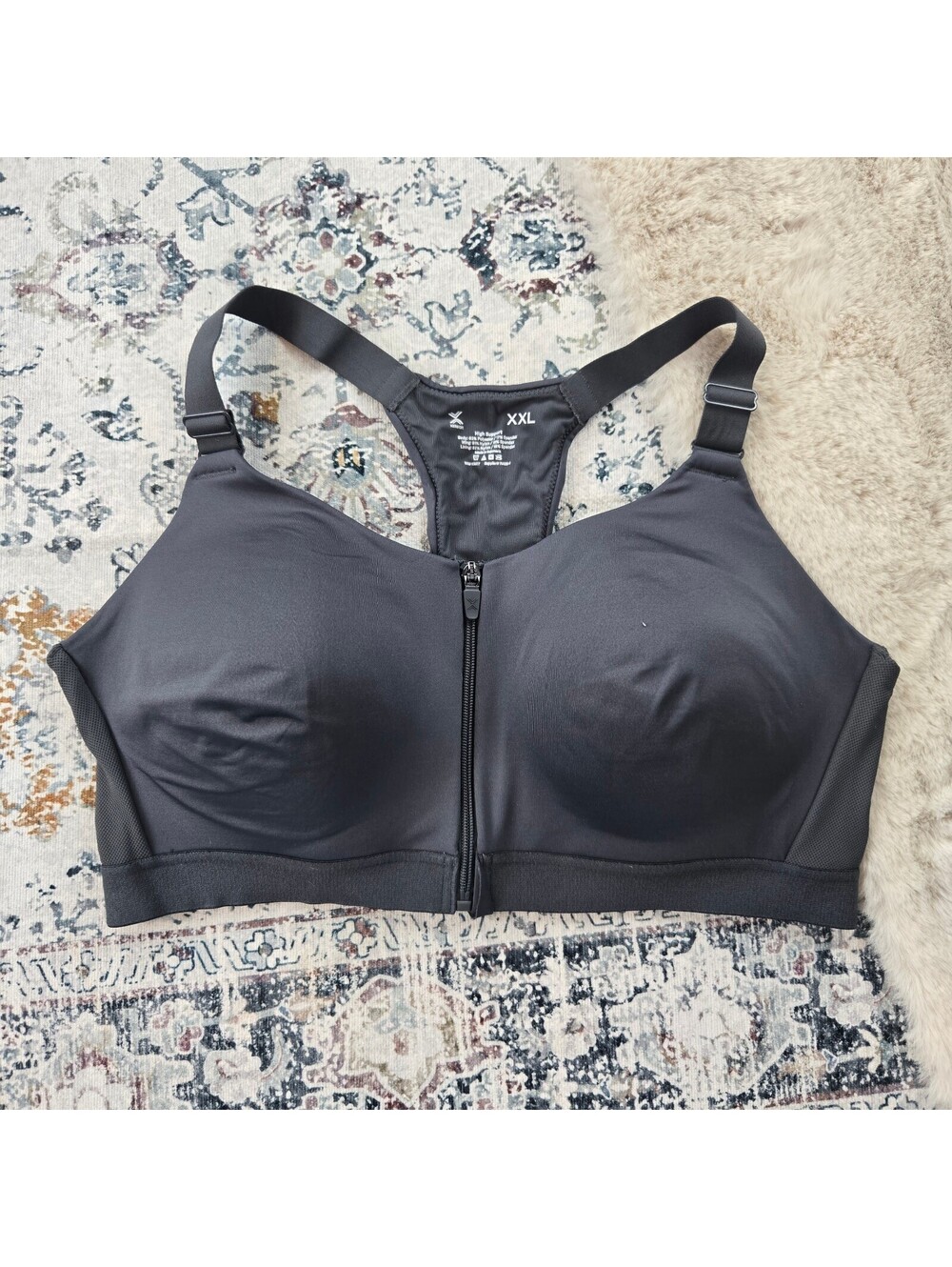 Xersion High Support Zip Front Sports Bra Plus Size XXL